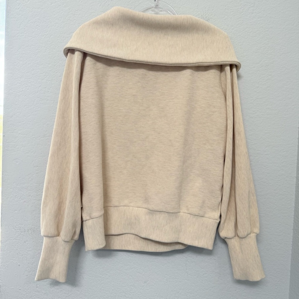 Varley Vine Half Zip Sweater Oatmeal Marl Ottoman Size XS - Picture 3 of 5